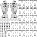 Hicarer 30 Set Window Well Cover Clips Outside 1.4 x 0.7 x 0.5 Inch Egress Window Well Covers Hardware Kit Basement Spring Clip with Screws Heavy Duty Clip for Basement Windows Exterior
