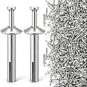 Hicarer 300 Pieces 1/4 Inch x 1-1/2 Inch Hammer Drive Anchors for Securing Fixtures in Predrilled Holes Zinc Plated Carbon Steel Concrete Anchor Bolts for Brick Walls Cabinets Panels Curtains