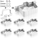 Hicarer 6 Pack 2x3 Gutter Downspout Straps, Aluminum Wall Mount Brackets