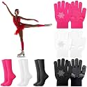 Hicarer 6 Pairs Figure Skating Gloves Socks Set