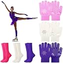Hicarer 6 Pairs Figure Skating Gloves Socks Set