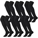 Hicarer 6 Pairs over Knee Football Socks Tube