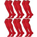 Hicarer 6 Pairs over Knee Football Socks Tube