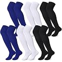 Hicarer 6 Pairs over Knee Football Socks Tube