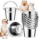 Hicarer 6 Pcs 2.1 Quart/0.53 Gallon Stainless Steel Dog Water Bucket