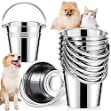 Hicarer 6 Pcs 4.2 Quart /1.05 Gallon Stainless Steel Dog Water Bucket