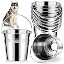 Hicarer 6 Pcs 6.3 Quart /1.58 Gallon Stainless Steel Dog Water Bucket