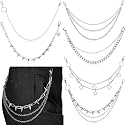 Hicarer 6 Pcs Jeans Chain Belt Waist Pocket Pants Chains
