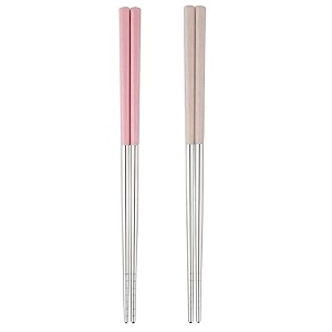 hichaki 2 pairs chopsticks with silicon covers  lightweight  reusable  silicon  stainless steel  dishwasher safe- color may be vary