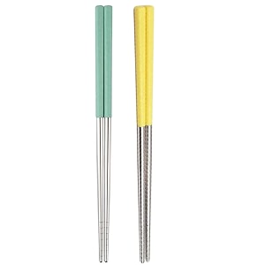 hichaki 2 pairs chopsticks with silicon covers  lightweight  reusable  silicon  stainless steel  dishwasher safe- color may be vary