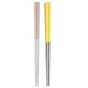 hichaki 2 pairs chopsticks with silicon covers  lightweight  reusable  silicon  stainless steel  dishwasher safe- color may be vary
