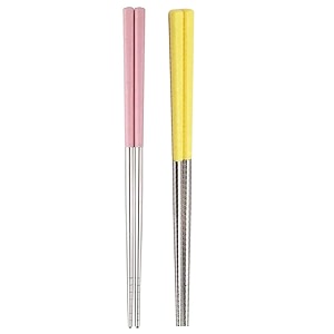 hichaki 2 pairs chopsticks with silicon covers  lightweight  reusable  silicon  stainless steel  dishwasher safe- color may be vary
