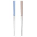 Hichaki 2 Pairs Chopsticks with Silicon Covers | Lightweight | Reusable | Silicon | Stainless Steel | Dishwasher Safe- (Color May Be Vary)