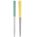Hichaki 2 Pairs Chopsticks with Silicon Covers | Lightweight | Reusable | Silicon | Stainless Steel | Dishwasher Safe- (Color May Be Vary)