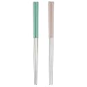 Hichaki 2 Pairs Chopsticks with Silicon Covers | Lightweight | Reusable | Silicon | Stainless Steel | Dishwasher Safe- (Color May Be Vary)