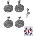 Hidden Hollow Beads 4 Clip On Charms for Purse, Handbag, Keychain, Zipper Pull, Backpack, Jewelry Accessory, USA