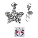 Hidden Hollow Beads Clip On Charm for Purse, Handbag, Keychain, Zipper Pull, Backpack, Jewelry Accessory, USA