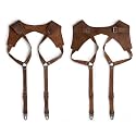 Hide &amp; Groom, Suspenders with Adjustable Size Straps for Men, Wedding Harness, Steampunk, Full Grain Leather, Handmade