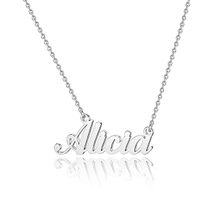 hidepoo alicia necklace  personalized name pendant necklace dainty alicia name necklace chain jewelry gifts for women