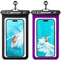 Hiearcool Waterproof Phone Pouch, Waterproof Phone Case, Black&amp;Purple 2Pack