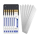 HIEMIE Tools 60Pcs 18mm Utility Knife Replacement Snap off Blades 60 Degree，Blades for Utility Knife and 18mm Box Cutter - Razor Sharp SK4 Steel