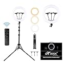 HIFFIN 18? Inch Professional LED Ring Light with Remote and 5.5 feet Stand, 3 Mobile Holder | for YouTube | Photo-Shoot | Video Shoot | Live Stream | Makeup &amp; Vlogging | Compatible with Mobile Phone