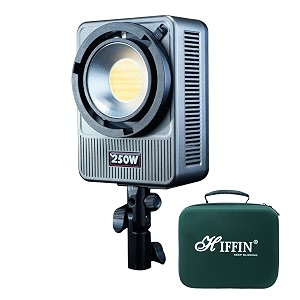 hiffin hf-250pro wonder series 250w led studio light  17800lm high brightness  cri 95  cct 2700k-6500k  bowens mount  app control  professional lighting videography amp studio setups