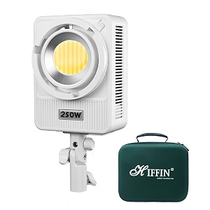 hiffin hf-250 wonder series 250w led video light  15300lm ultra-bright  cri 95  cct 2700k-6500k  bowens mount  app control  studio light for photography video shooting amp commercial use