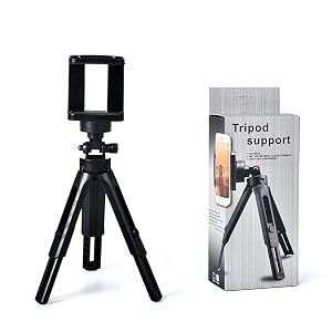 hiffin 360 degree rotation mini tripod support stand for dslr and smartphones - foldable shockproof lightweight bracket for mobile phonesdslrs tripod support 7  3 inches with holder