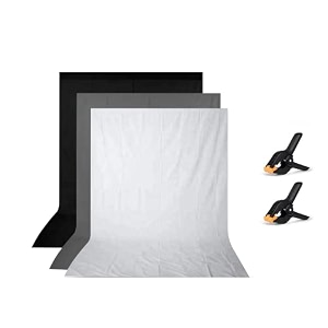 hiffin 8x12 ft blackwhitegray screen photography backdrop background with 2 clip chromakey panel for photo backdrop video studio muslin background screen