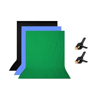 hiffin 8x12 ft bluegreenblack screen photography backdrop background with 2 clip chromakey panel for photo backdrop video studio muslin background screen
