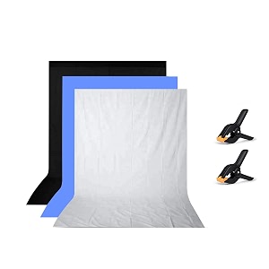 hiffin 8x12 ft bluewhiteblack screen photography backdrop background with 2 clip chromakey panel for photo backdrop video studio muslin background screen