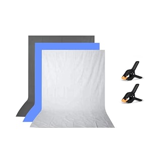 hiffin 8x12 ft bluewhitegray screen photography backdrop background with 2 clip chromakey panel for photo backdrop video studio muslin background screen