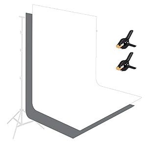 hiffin 8x12 ft white amp grey screen photography backdrop background with 2 clip white amp grey chromakey panel for photo backdrop video studio muslin background screen for photo video studio