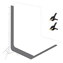 HIFFIN 8x12 ft White &amp; Grey Screen, Photography Backdrop Background with 2 Clip, White &amp; Grey Chromakey Panel for Photo Backdrop Video Studio, Muslin Background Screen for Photo Video Studio