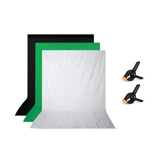 hiffin 8x12 ft whitegreenblack screen photography backdrop background with 2 clip chromakey panel for photo backdrop video studio muslin background screen