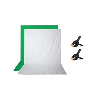 hiffin 8x12 ft whitegreen screen photography backdrop background with 2 clip chromakey panel for photo backdrop video studio muslin background screen
