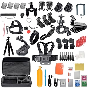 hiffin branded 65 in 1 compatible for gopro sony action cam nikon garmin ricoh action cam sjcam iphone and android  epic photo shooting