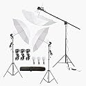 HIFFIN E27 3 Point Studio Single Holder KIT Umbrella White + Studio Light Stand 9 FT+ Umbrella and Bulb Holder KIT Mark III | 3 Single Holder | 3 Light Stand 9ft | 3| 3 20 WT LED Bulb