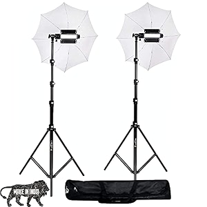 hiffin extra-heavy-duty porta kit 14 feet with pair of light stands porta lights and umbrellas professional studio setup