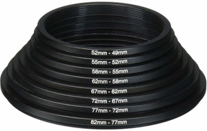 hiffin lens filter stepping down convertion rings set 8 pcs lens stepping down ring82-49mm step down ring