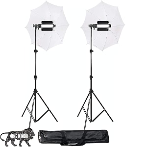 hiffin porta kit with pair of 9 feet light stands porta lights umbrellas for video amp still photography lighting porta light kit mark ii