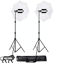 HIFFIN Porta Kit with Pair of 9 feet Light Stands, Porta Lights, Umbrellas for Video &amp; Still Photography Lighting (Porta Light kit Mark II)