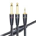 HiFi 3.5 to Dual 6.5 Audio Cable for PC Headphone Mixer Jack 3.5mm to Dual 6.5 TS Jack Cable Y Splitter 2 * 1/4 Inch HiFi Wire(3.5 m)