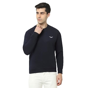HiFlyers Mens Cotton Blend Casual Crew Neck