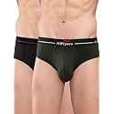 HiFlyers Men's Silky Soft Odour Free Fabric for Luxurious All-Day Wear Dark Knight Collection Solid Micro Modal Brief