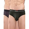 HiFlyers Men's Silky Soft Odour Free Fabric for Luxurious All-Day Wear Dark Knight Collection Solid Micro Modal Brief