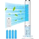 HIFRESH Air Cooler for Home, 107CM Tower Cooler w/Remote &amp; LED Touch Screen, 4 Mode &amp; 3 Speed, 12H Timer, 26 Feet Air Delivery, 4L Water Tank, 4 Ice Packs, 70° Swing Control, 80W Low Power Consumption