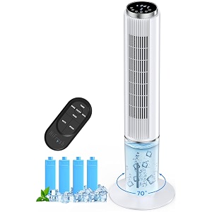 hifresh air cooler for home mute operation 107cm tower cooler wremote amp led display 4 mode amp 3 speed 12h timer 26 feet air delivery 4l water tank 4 ice packs 70 swing control 80w low power
