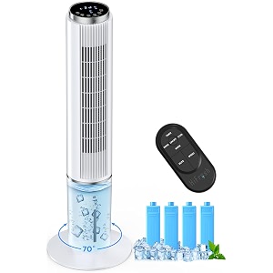 hifresh air cooler for home mute operation 107cm tower cooler wremote amp led display 4 mode amp 3 speed 12h timer 26 feet air delivery 4l water tank 4 ice packs 70 swing control 80w low power